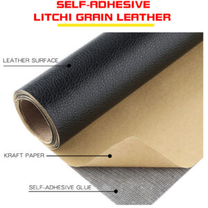 Self Adhesive PVC Leather for Furniture & Seat Repair | Durable Litchi Grain & Customizable Colors
