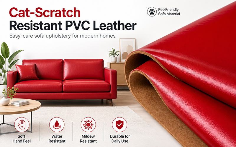 Scratch Resistant PVC Leather for Sofa
